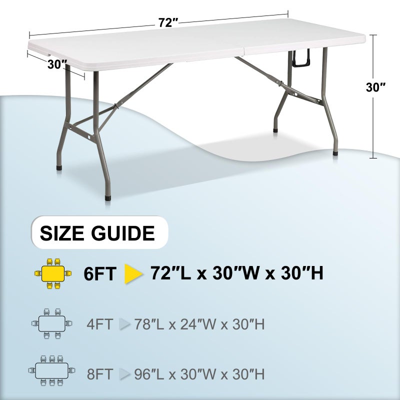 ABCCANOPY 6 FT Rectangle Tablecloth Table Cover for Rectangular Tables Washable Polyester Banquet Buffet Parties Holiday Dinner Wedding Meeting White - Image 5